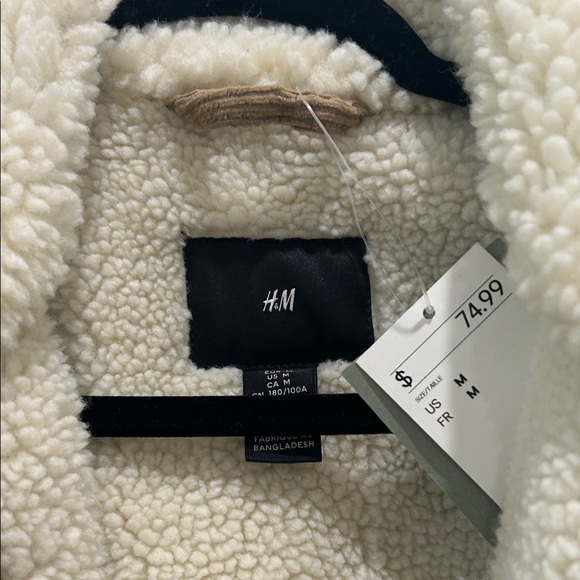 H&M Cream Sherpa Jacket - Picture 2 of 7
